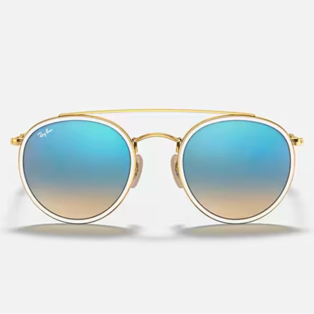 Ray-Ban Gold Frame with Blue Gradient Lenses
